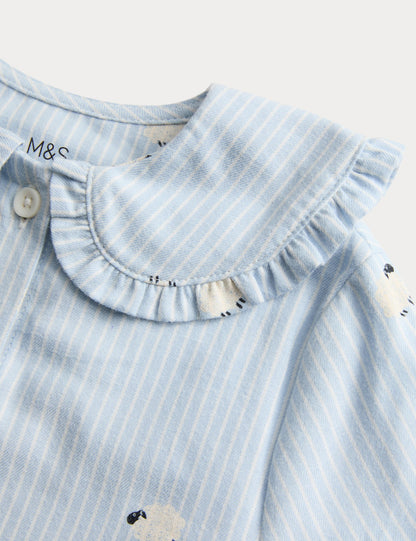 Pamuklu Desenli Pijama Takımı