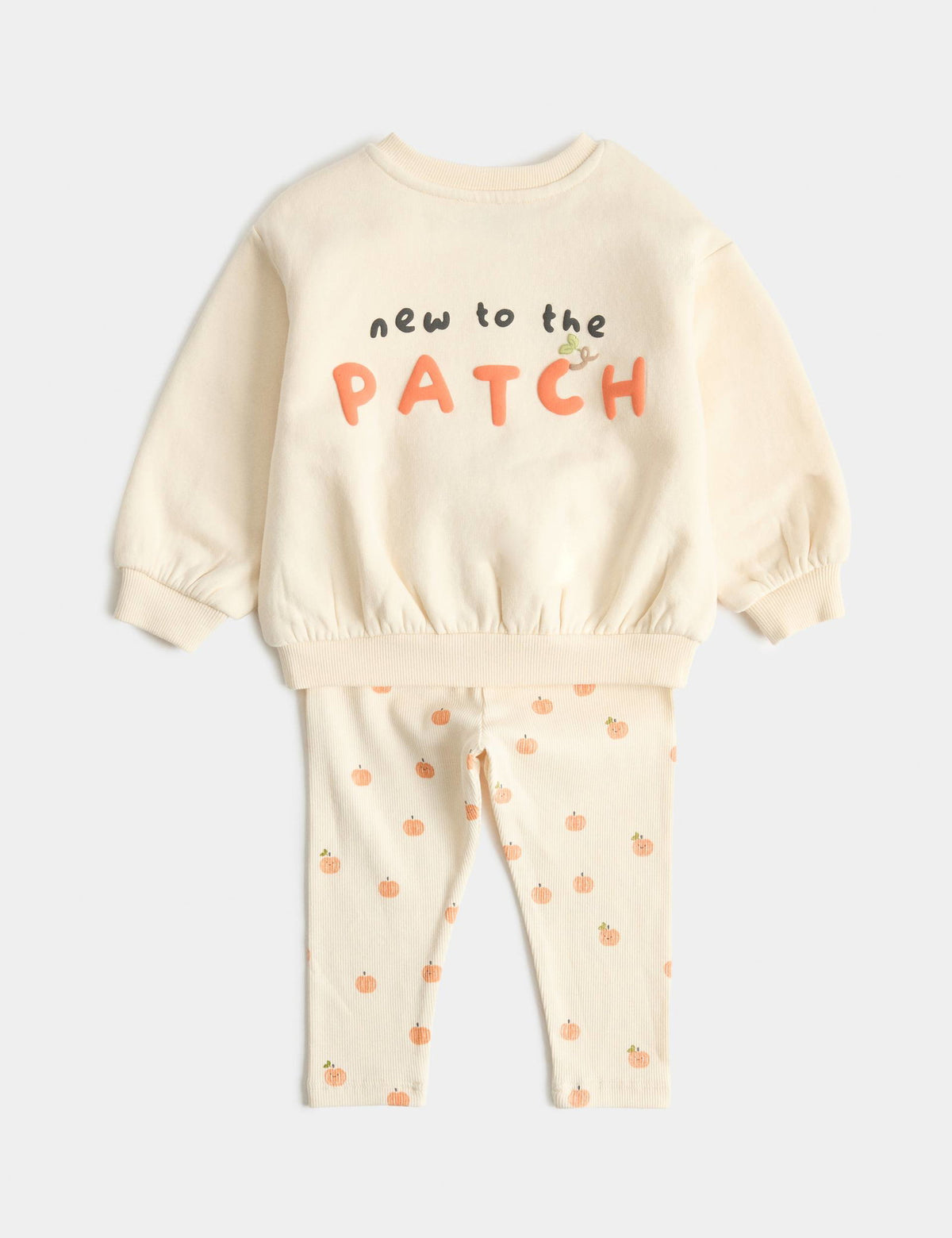 Halloween Balkabağı Desenli Sweatshirt Ve Eşofman Altı Seti
