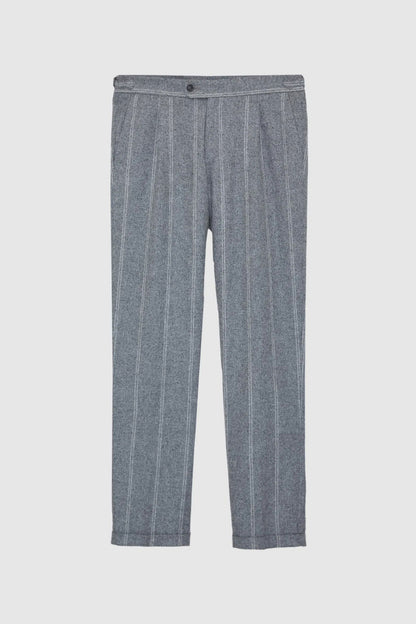 Damat Regular Fit Gri Çizgili Ipek-yün-kaşmir Karışımlı Takim Elbise