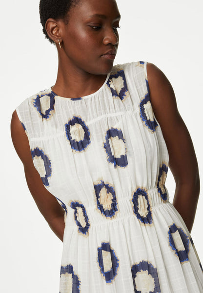 Regular Fit Desenli Midi Elbise