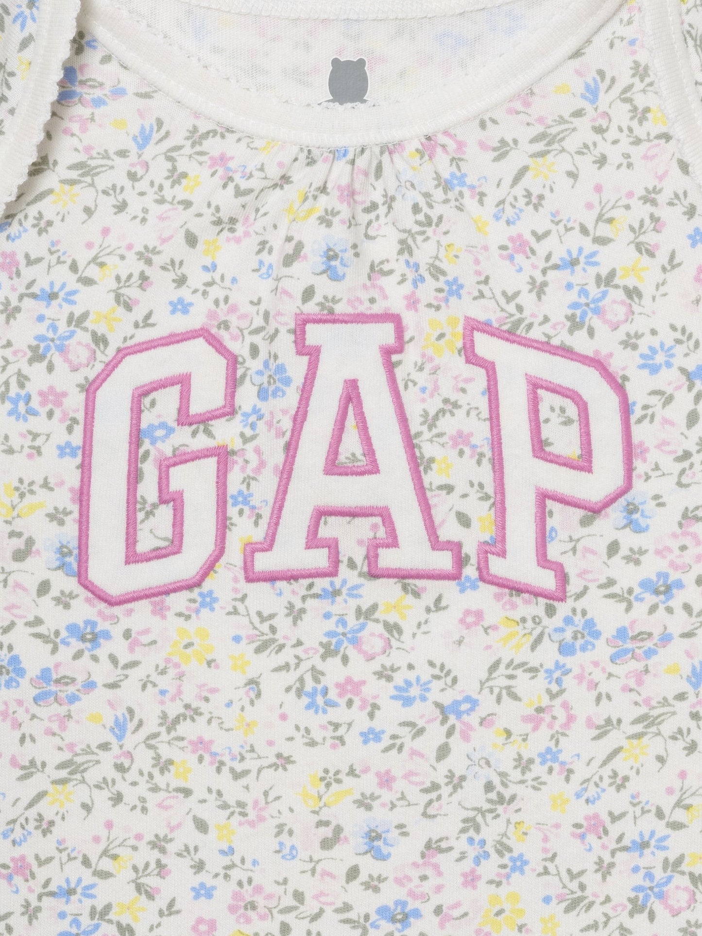 Beyaz Organik Pamuk Gap Logo Bodysuit