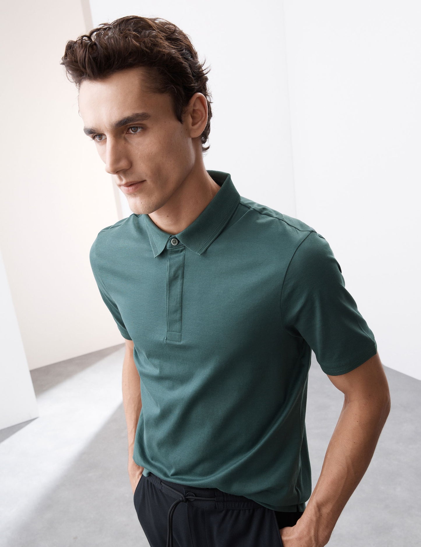Saf Pamuklu Kısa Kollu Polo Yaka T-shirt