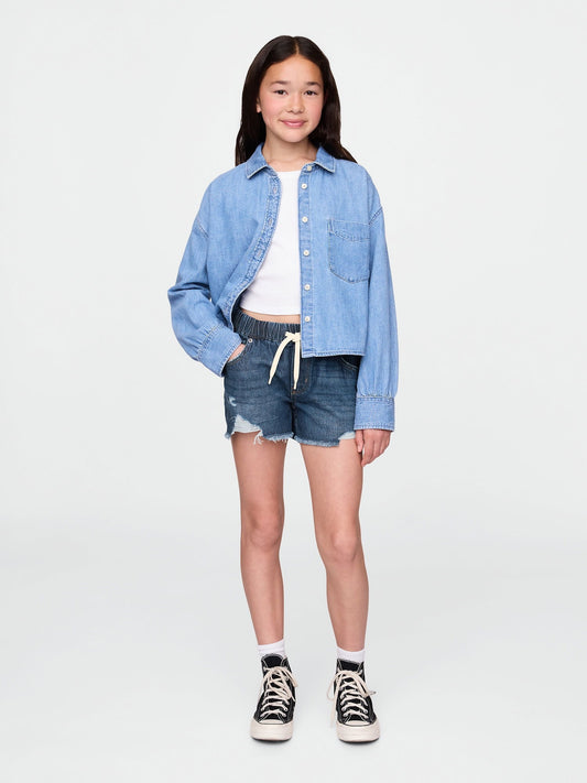 Lacivert Low Rise UltraSoft Stride Relaxed Denim Şort