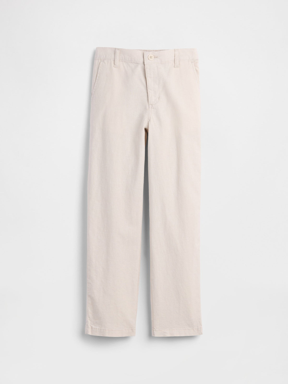 Ekru Relaxed Keten Karışımlı Pantolon
