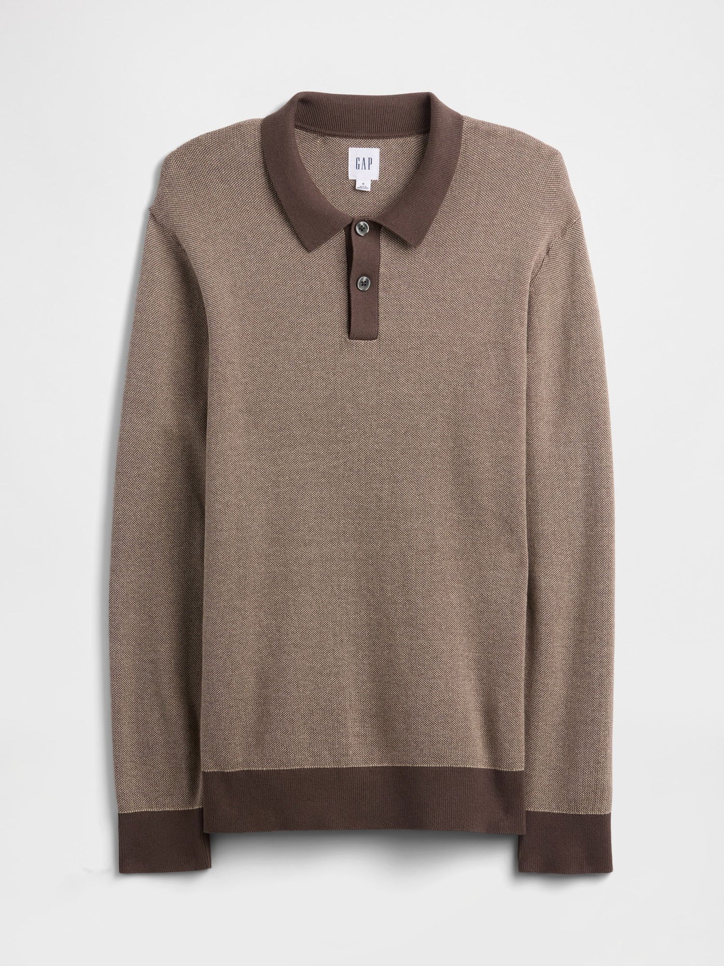 Kahverengi Relaxed Textured Polo Kazak Gömlek