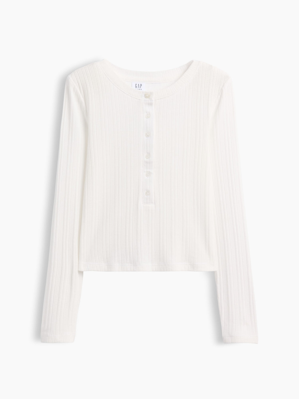 Beyaz Çizgili Fitilli Henley T-shirt