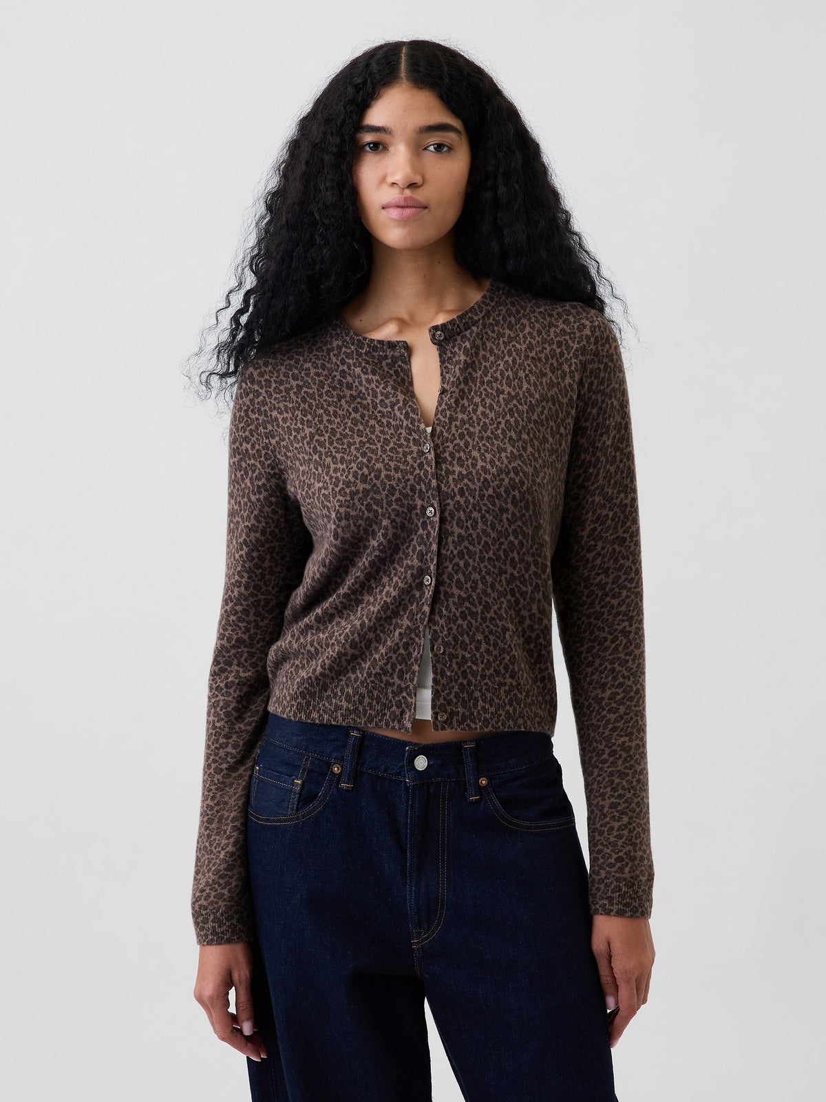Kahverengi Cashsoft Crop Hırka