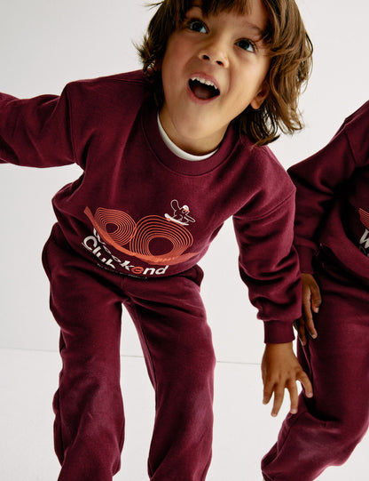 Saf Pamuklu Grafik Sweatshirt (2–8 Yaş)