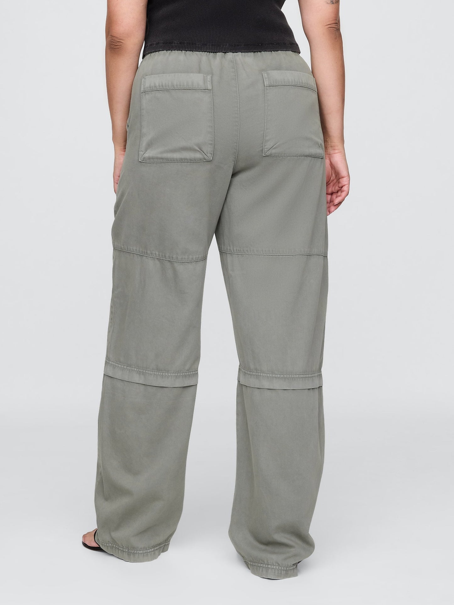 Haki Mid Rise Easy Utility Barrel Pantolon