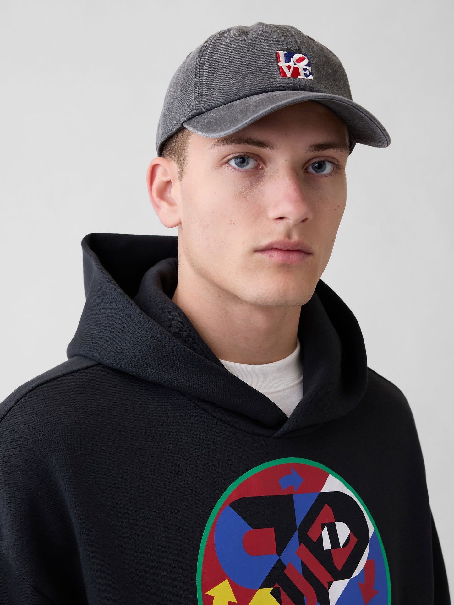 Gri Robert Indiana Love Beyzbol Şapka