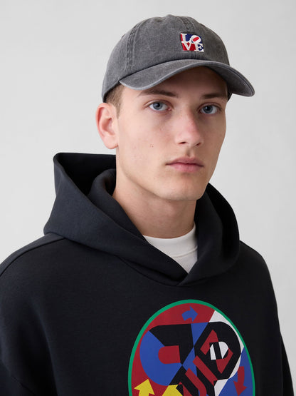 Gri Robert Indiana Love Beyzbol Şapka