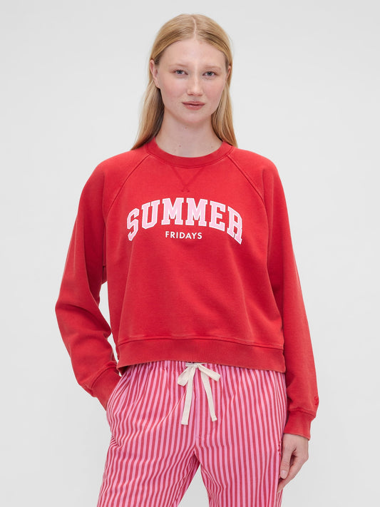 Kırmızı Gap × Summer Fridays Oversized Raglan Logo Sweatshirt