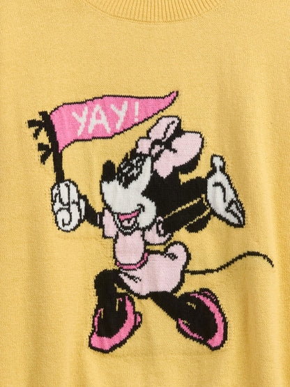 Sarı Gap × Disney Minnie Mouse Relaxed Intarsia Kazak