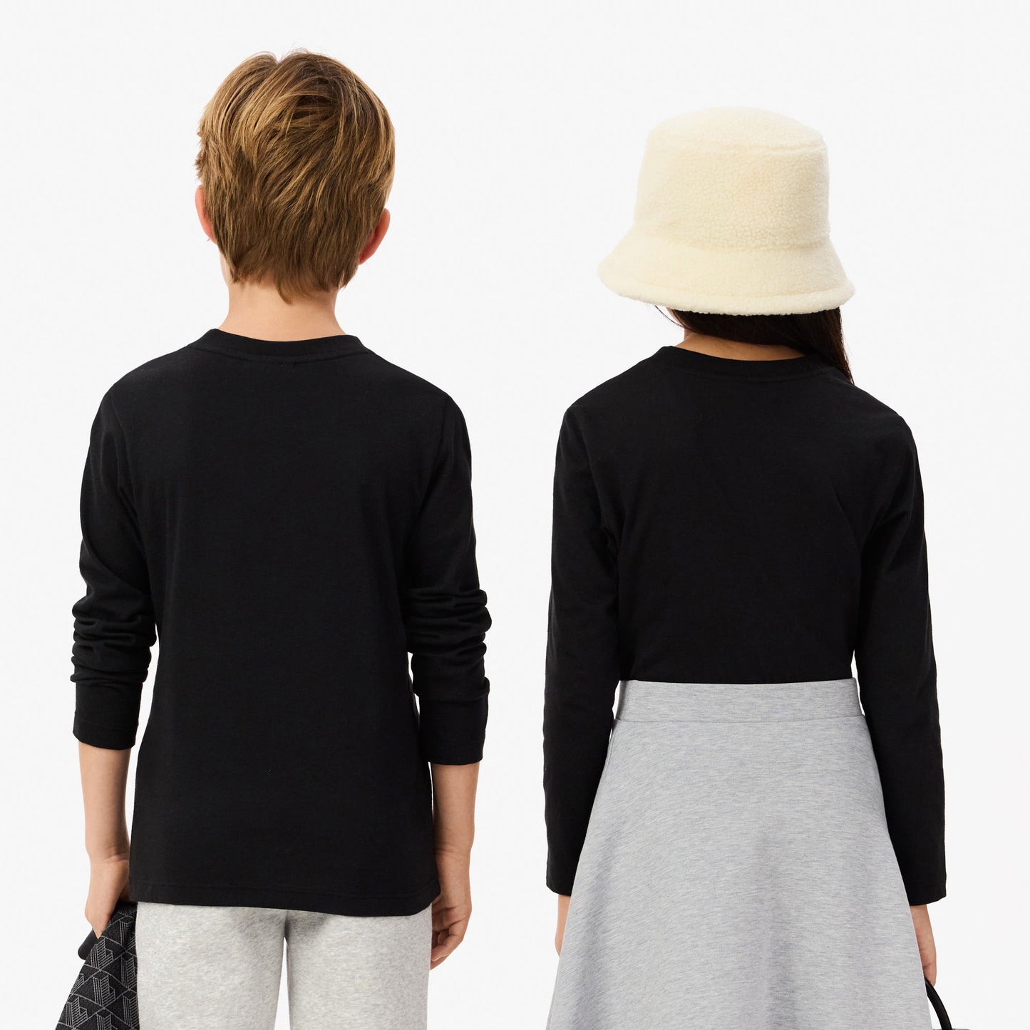 Lacoste Çocuk Uzun Kollu Bisiklet Yaka Siyah T-shirt