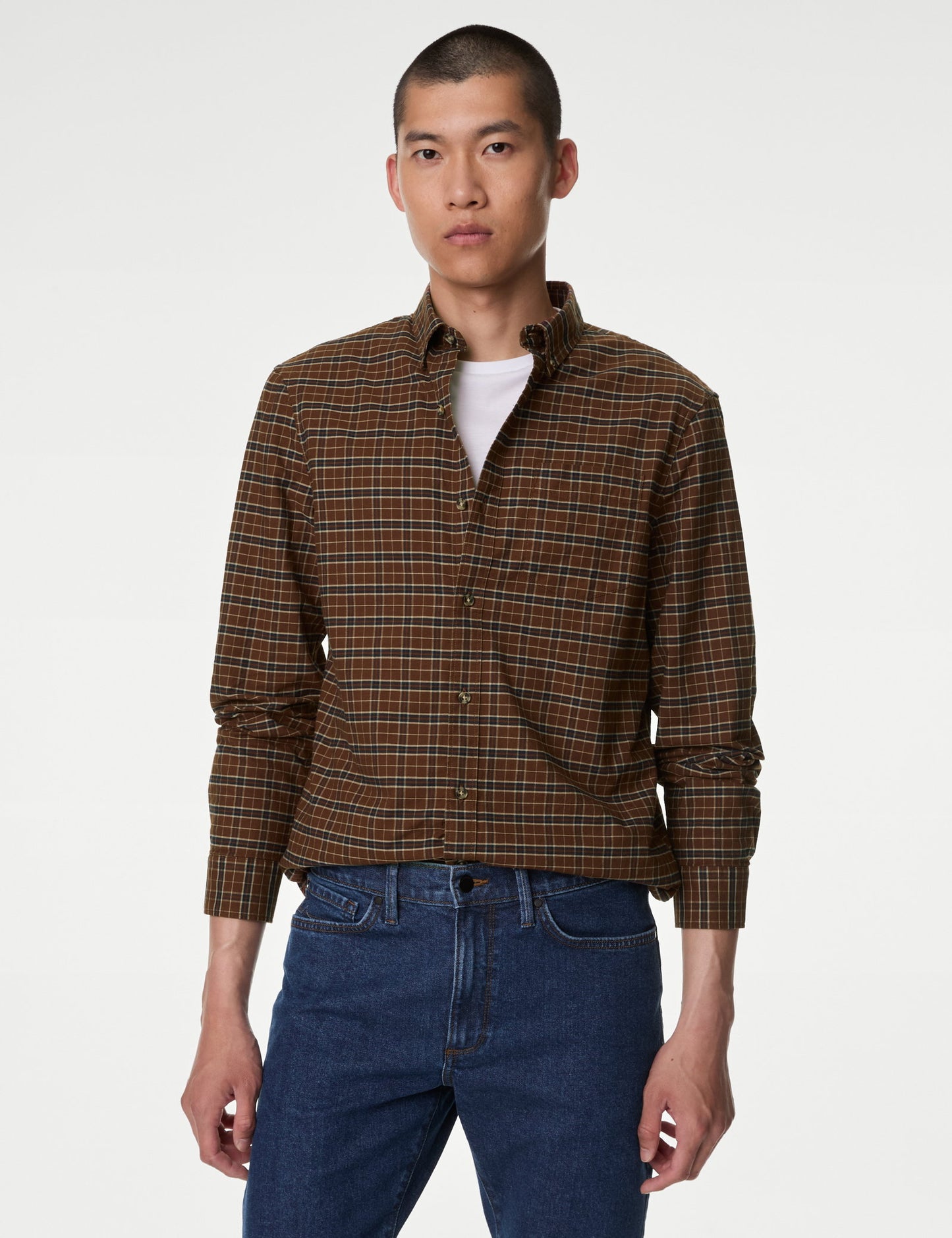 Saf Pamuklu Regular Fit Oxford Gömlek