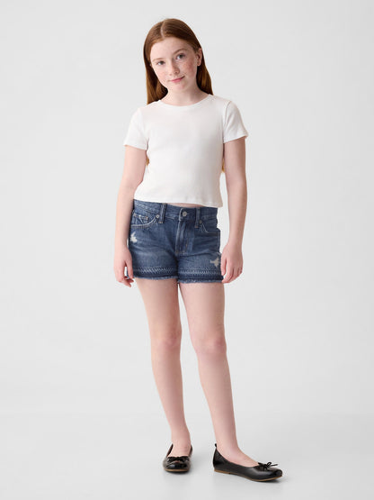 Koyu Mavi Low Rise Denim Şort