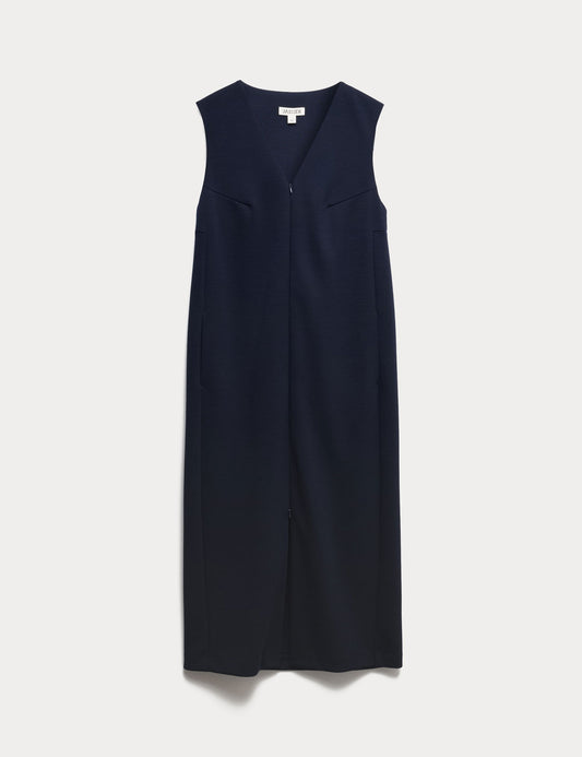 Derin V Yaka Jersey Midi Elbise