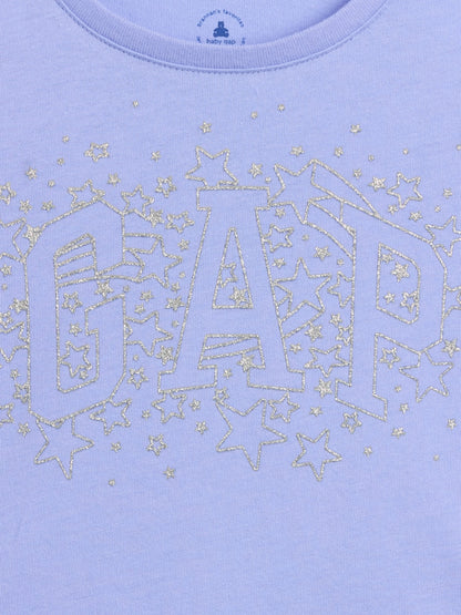Açık Mavi Grafik Baskılı T-shirt
