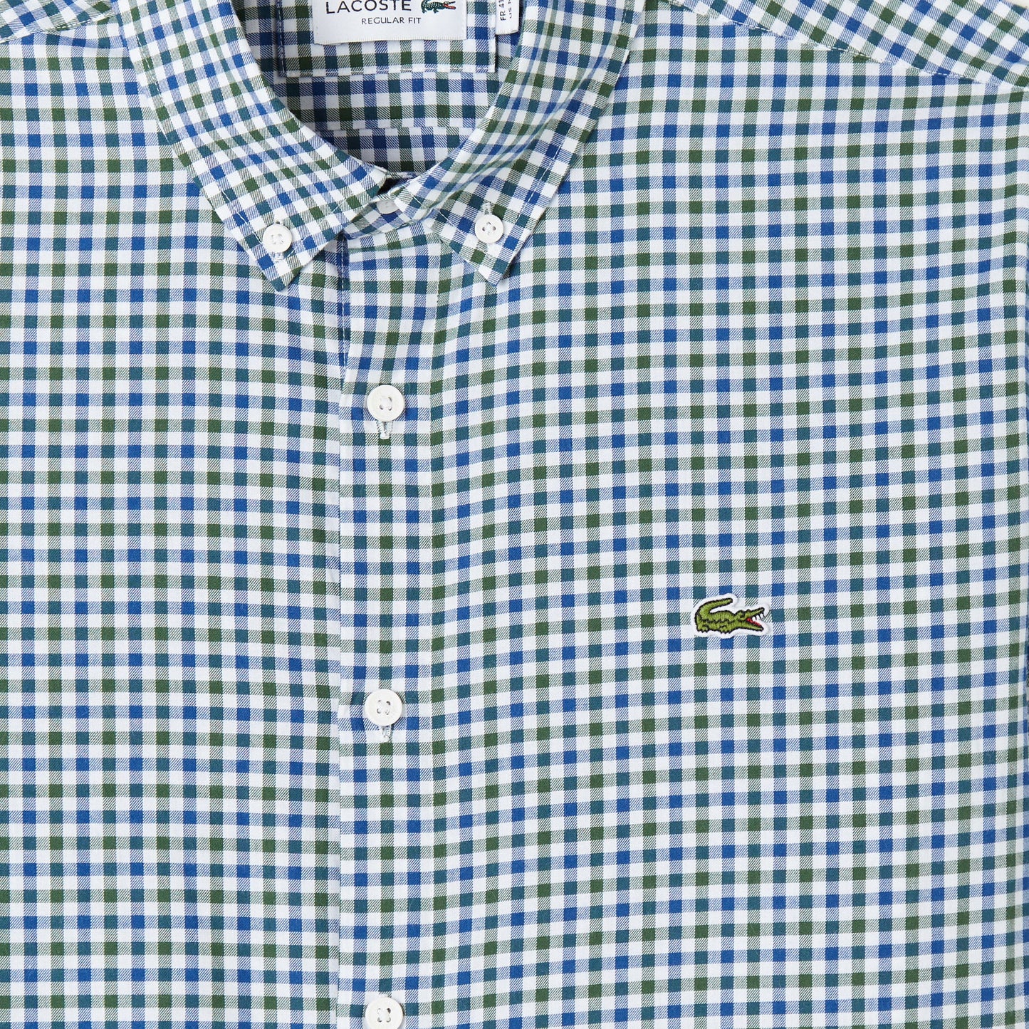 Lacoste Erkek Regular Fit Düğmeli Yaka Kareli Lacivert Gömlek