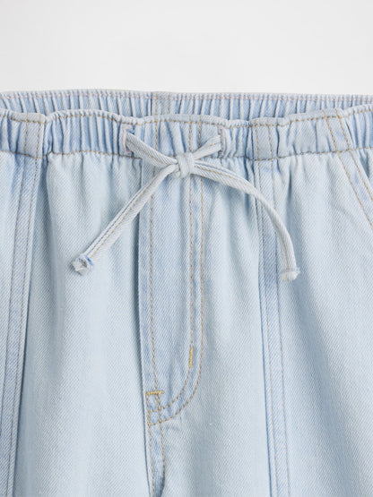 Açık Mavi Low Rise Baggy Jean Pantolon