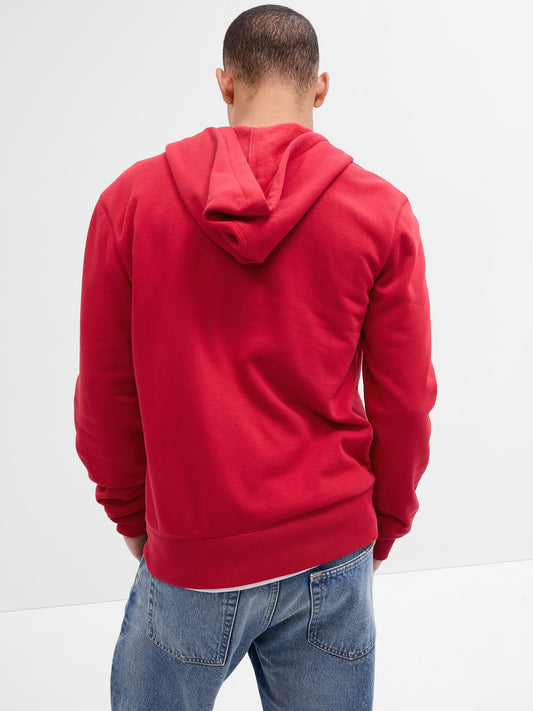 Kırmızı Gap Logo Relaxed Fleece Fermuarlı Sweatshirt