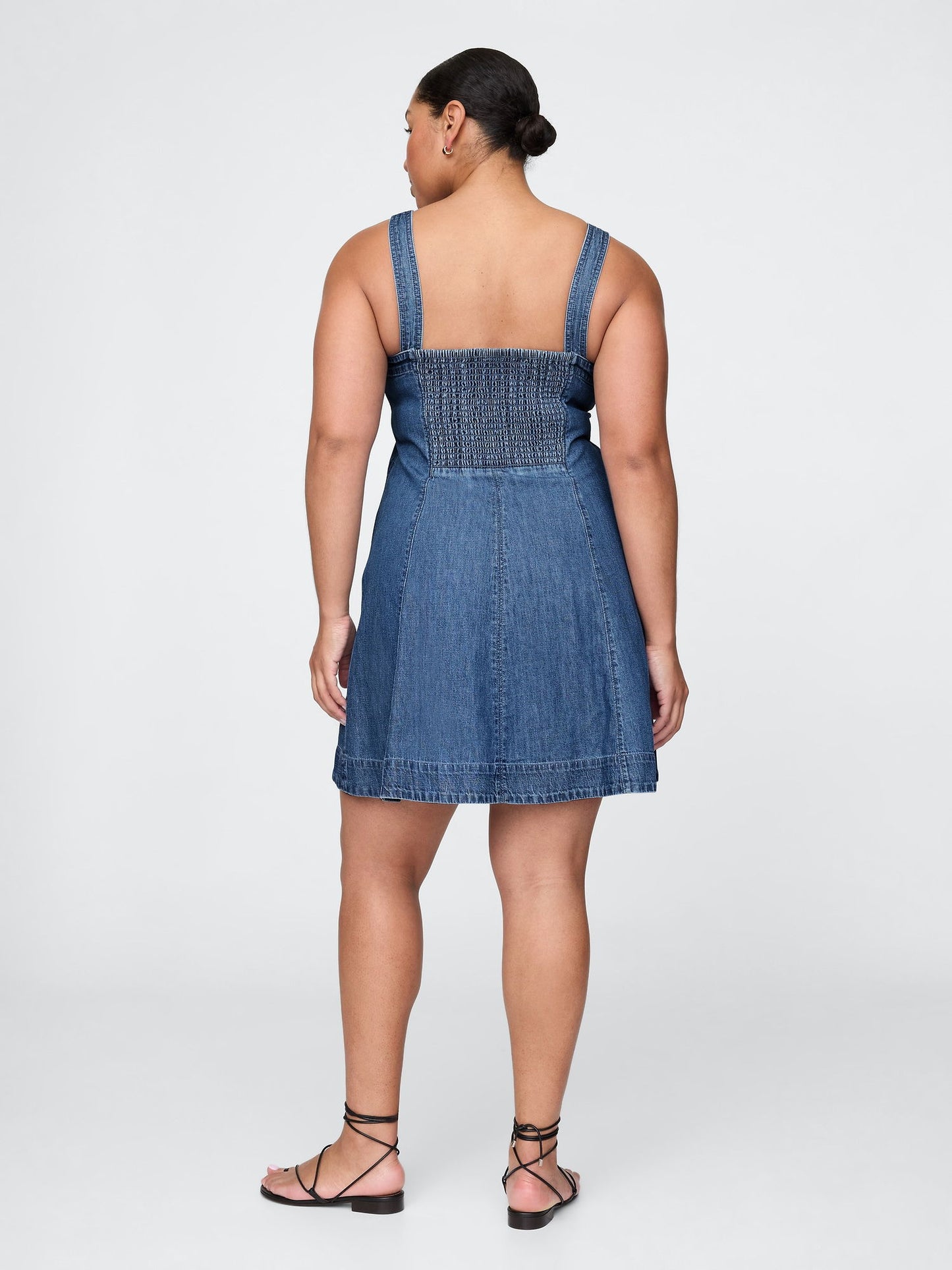Lacivert Denim Mini Elbise
