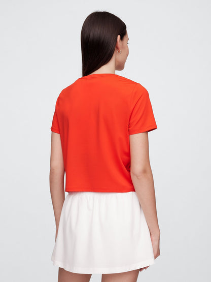 Kırmızı Gapfit Brushed Jersey Crop T-shirt