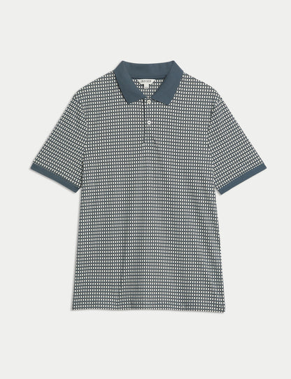 Saf Pamukludesenli Polo T-shirt