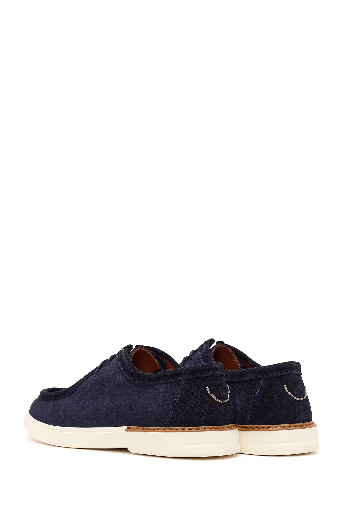Erkek Lacivert Bağcıklı Süet Deri Casual Ayakkabı