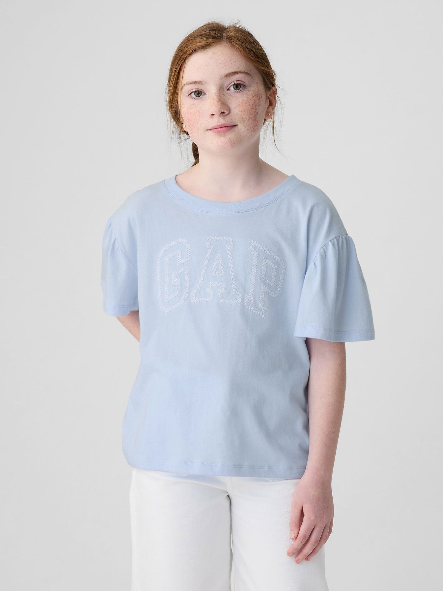 Mavi Gap Logo Fırfır Kollu T-shirt