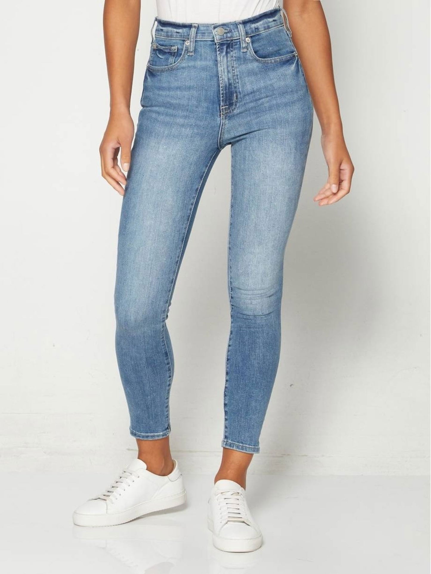 Açık Mavi High Rise Skinny Jean Pantolon