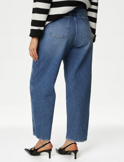Yüksek Bel Carrot Leg Jean Pantolon