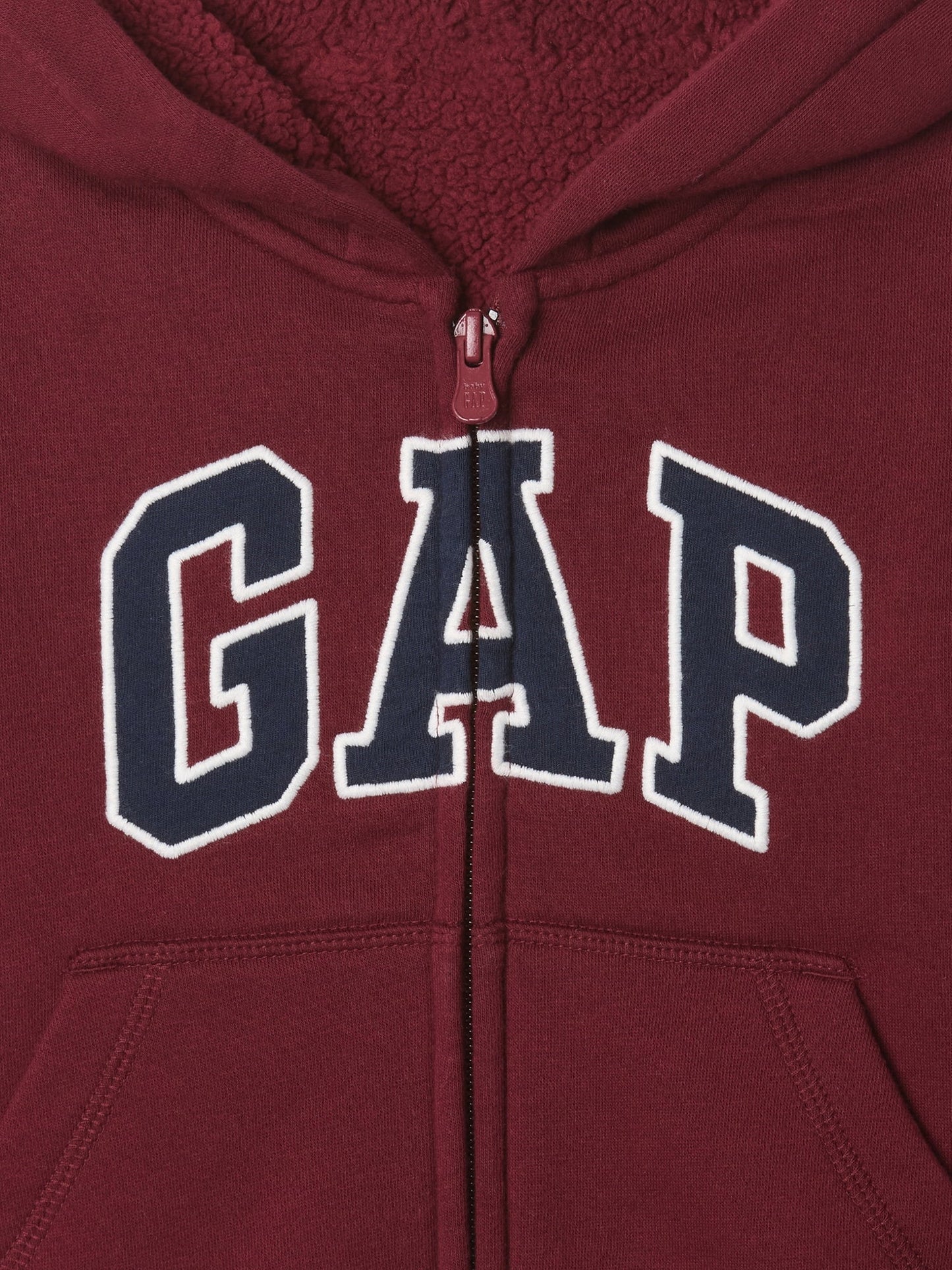 Bordo Babygap Logo Fermuarlı Kapüşonlu Üst