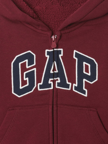 Bordo Babygap Logo Fermuarlı Kapüşonlu Üst
