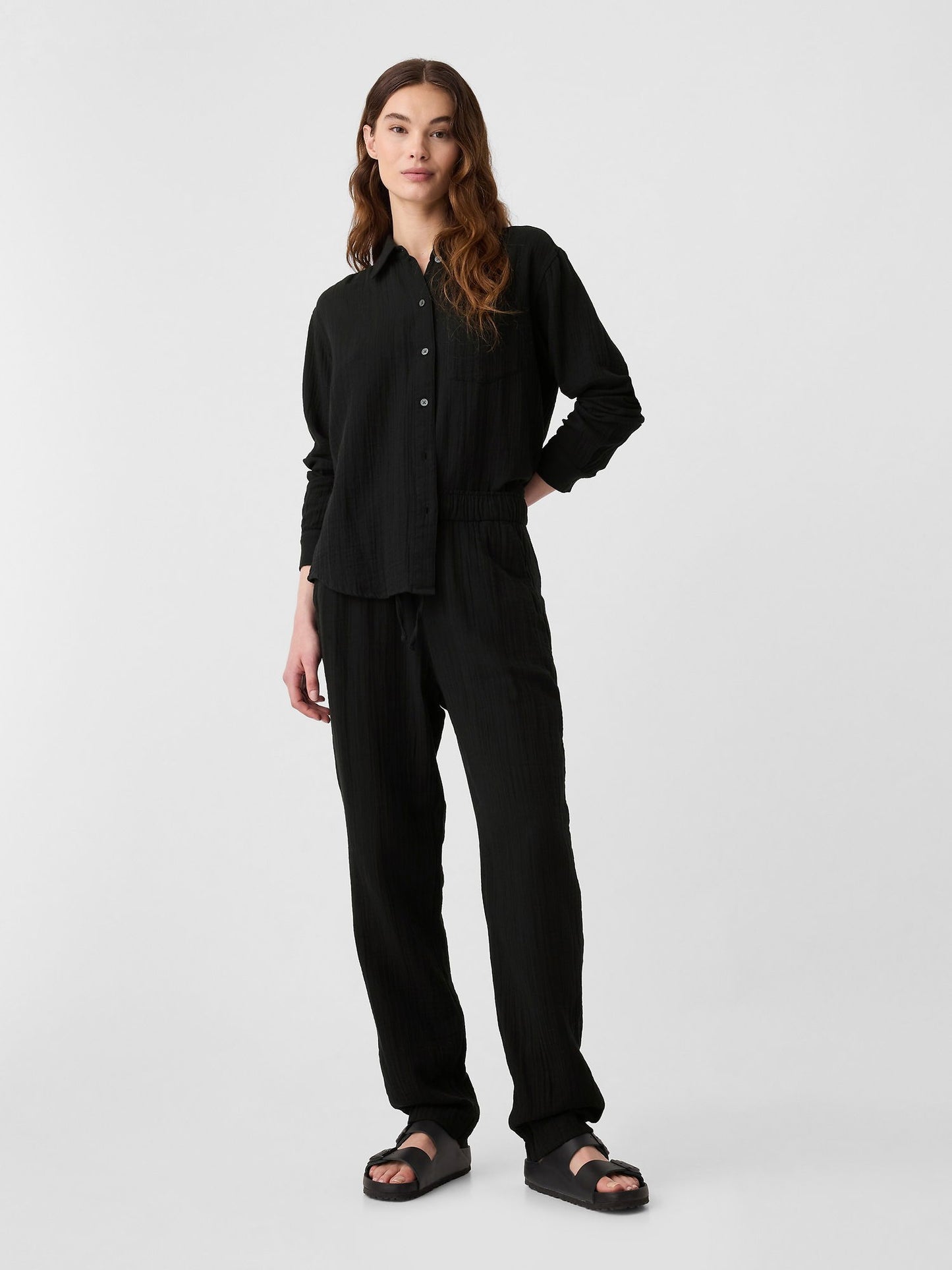 Siyah Easy Gauze Pantolon