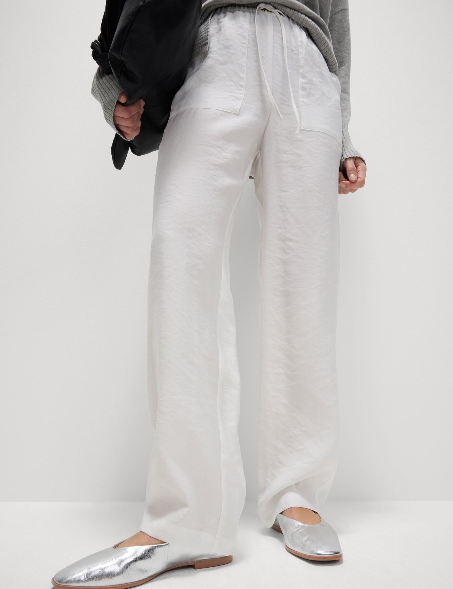 Lyocell Zengin Düz Straight Leg Pantolon