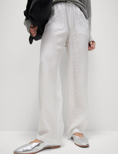 Lyocell Zengin Düz Straight Leg Pantolon