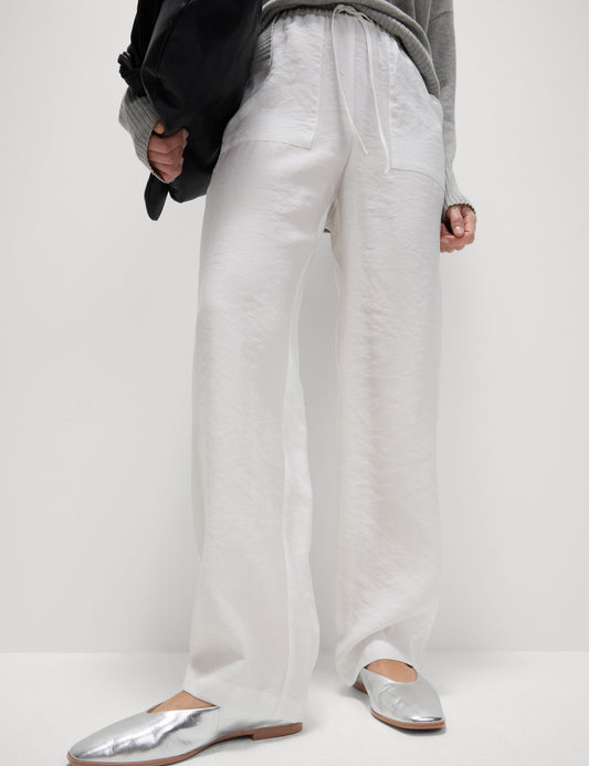 Lyocell Zengin Düz Straight Leg Pantolon