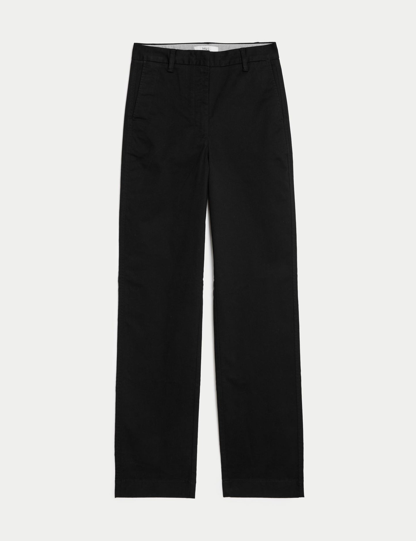 Yüksek Bel Straight Leg Chino Pantolon