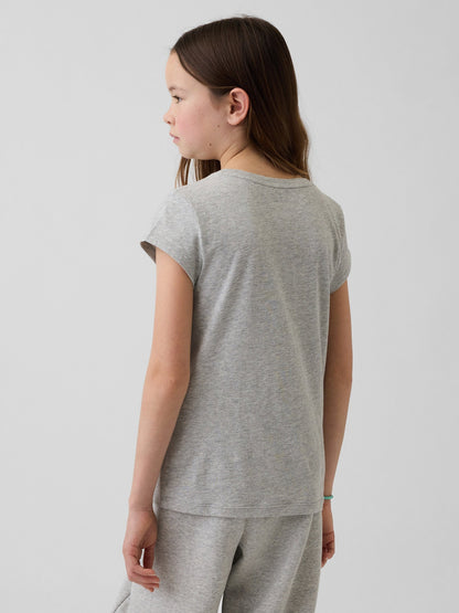 Açık Gri Grafik Baskılı T-shirt