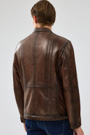 Gabriel Erkek Kahverengi Regular Deri Spor Ceket