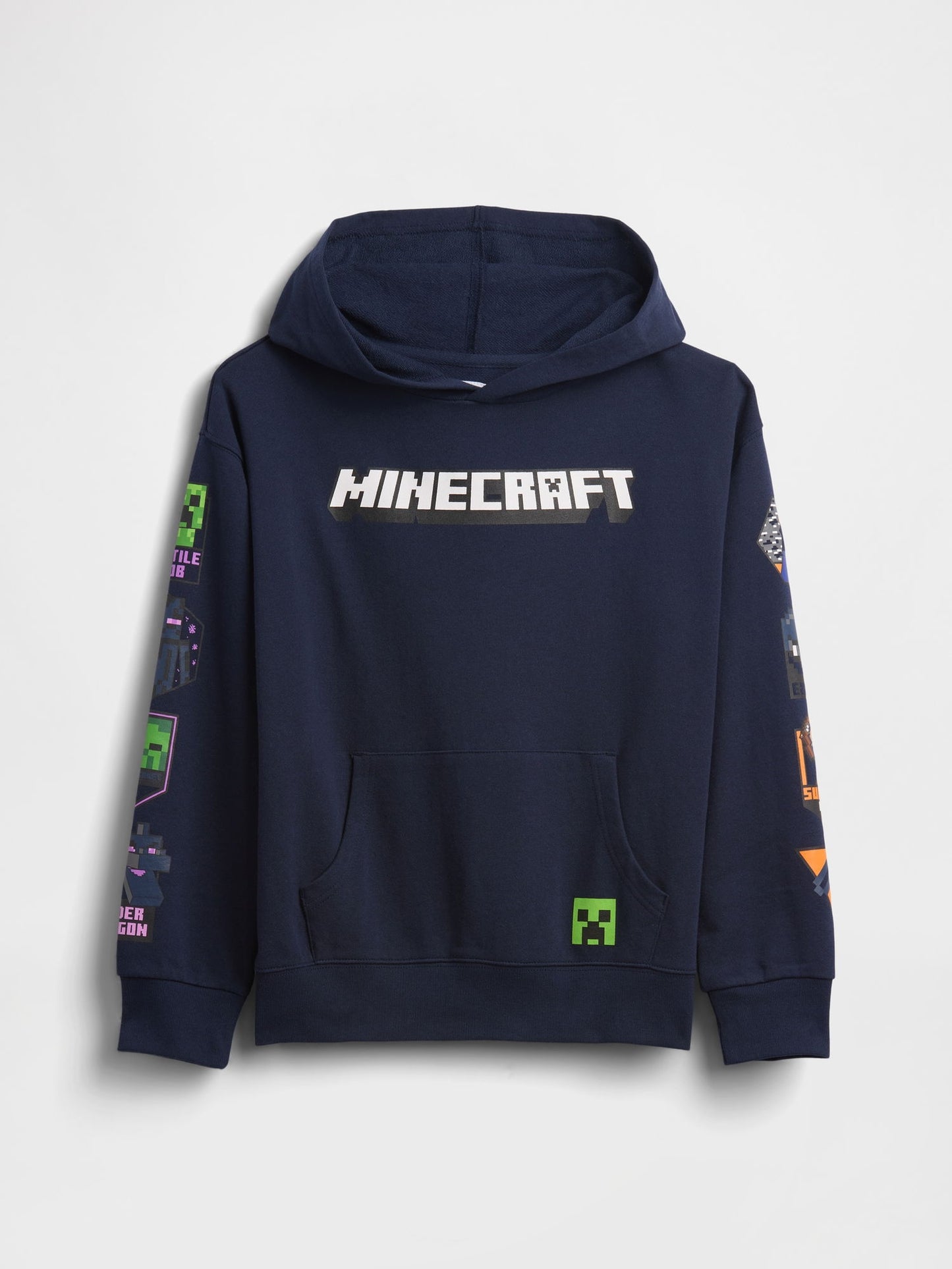 Lacivert Minecraft Baskılı Sweatshirt
