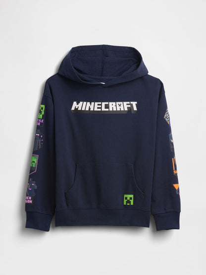Lacivert Minecraft Baskılı Sweatshirt