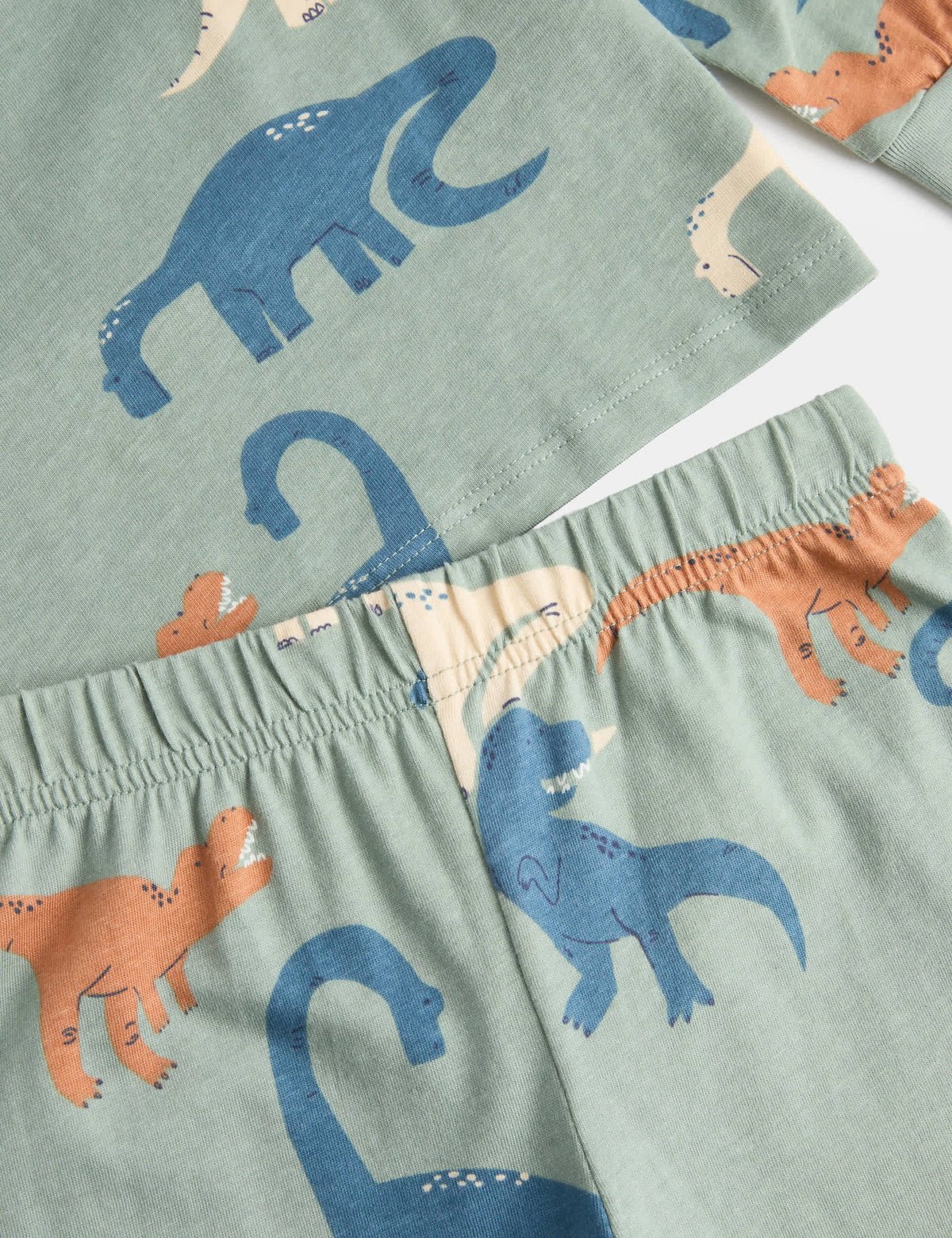 Saf Pamuklu Dinozor Desenli Çocuk Pijama Takımı