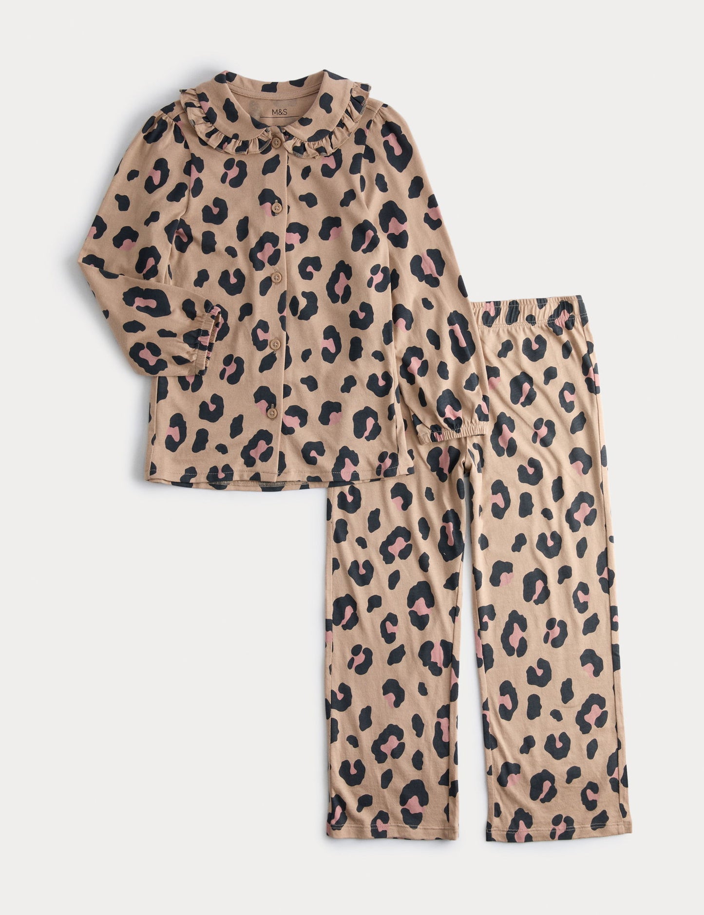 Saf Pamuklu Desenli Pijama Takımı