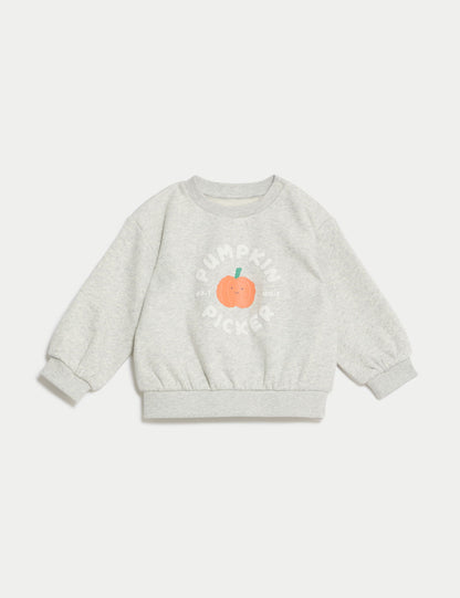 Balkabağı Desenli Halloween Sweatshirt (0-3 Yaş)
