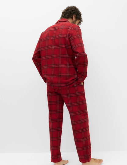 Yılbaşı Temalı Ekose Desenli Pijama Takımı