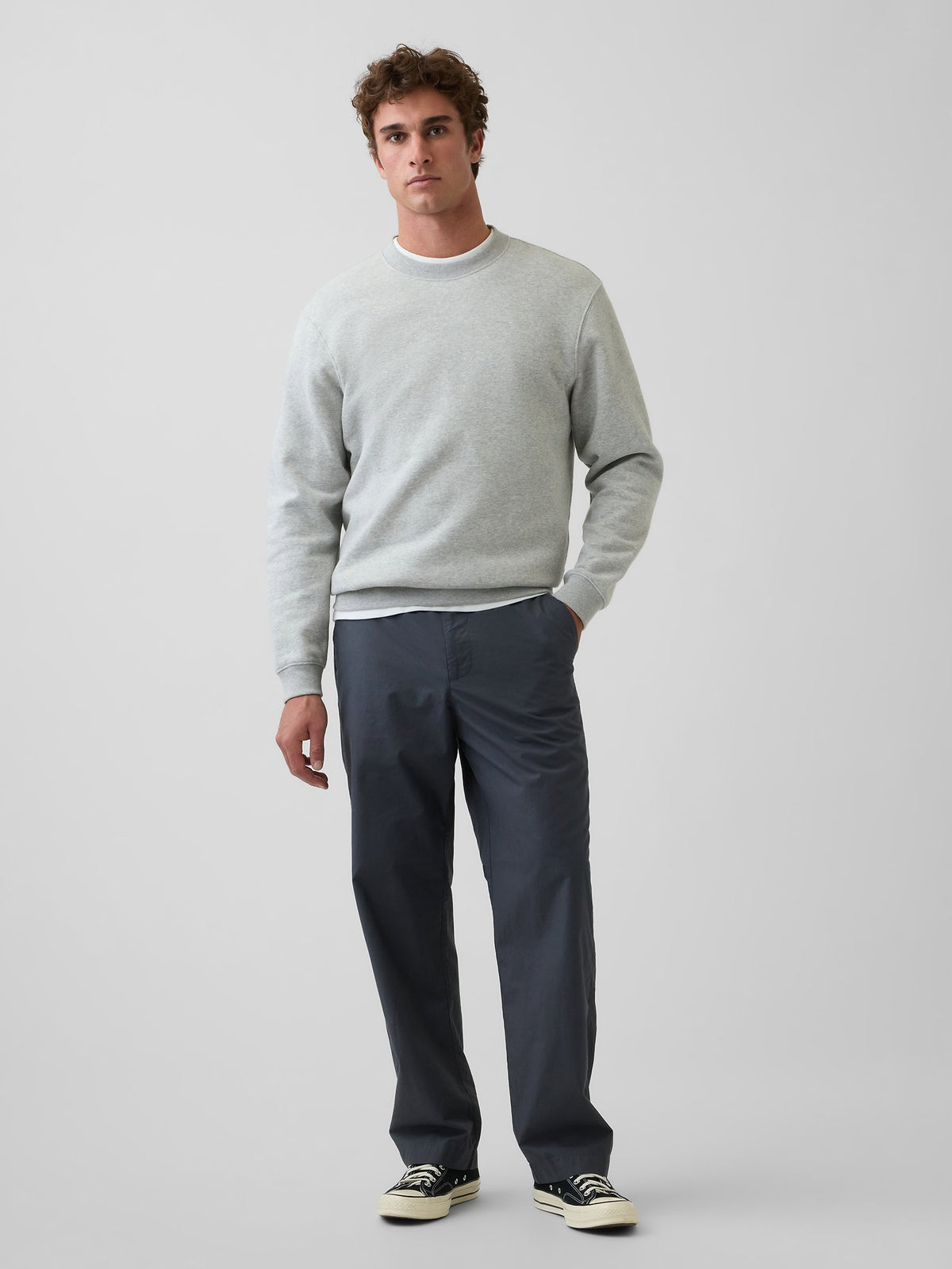 Lacivert Poplin '90s Loose Pantolon