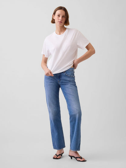 Mavi Mid Rise Relaxed Straight Jean Pantolon
