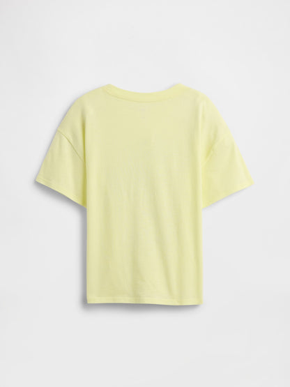 Açık Sarı Snoopy Grafik Baskılı T-shirt